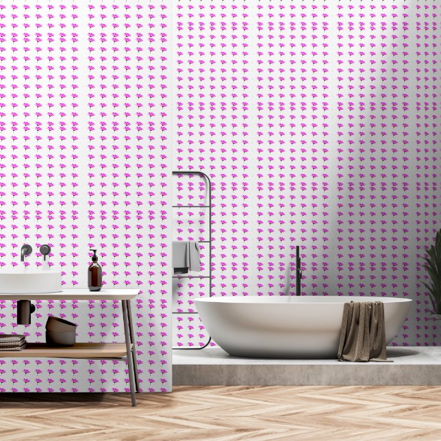 Papier Peint Baise rose (Salle de bain)