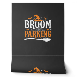 Papier Peint Balai d'Halloween Parking Chapeau de Sorcière Grap