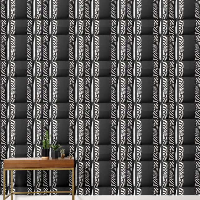 Papier Peint Balayage Noir Et Blanc (Couloir)