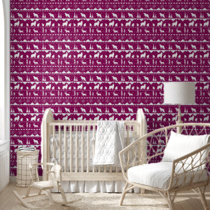 Papier Peint Balayage nordique Animaux d'hiver Français Plum Ro