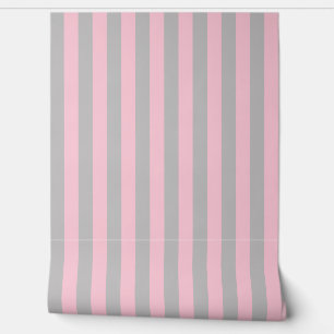 Papier Peint Bande d'auvent rose et gris