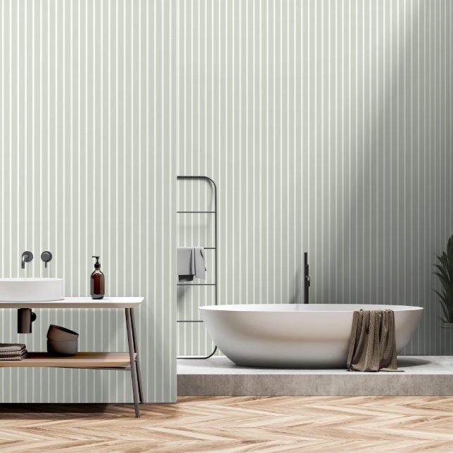 Papier Peint Bande de boucher verte de deux pouces large (Salle de bain)