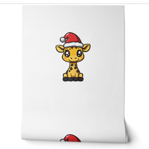 Papier Peint Bande-dessinée de la Giraffe de Noël