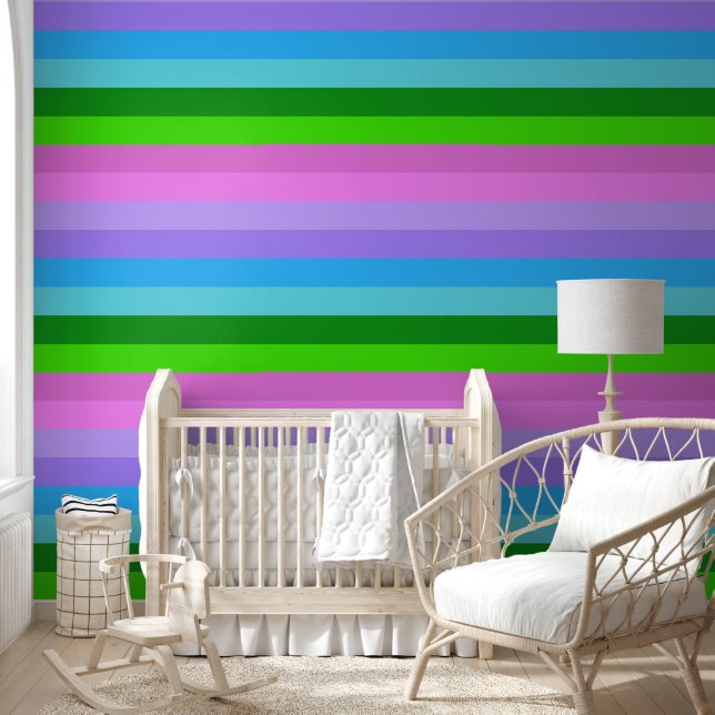 Papier Peint Bandes de couleurs de sirène (Enfants)