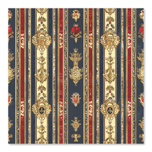 Papier Peint Bandes de Regal Or Rouge Bleu Rose Peel et Bâton