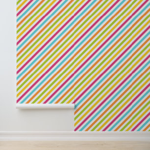 Papier Peint Bandes diagonales de couleurs vives