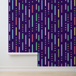Papier Peint Bandes et points pastel modernes