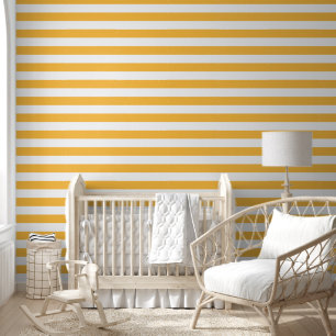Papier Peint Bandes horizontales jaunâtres orange et blanches