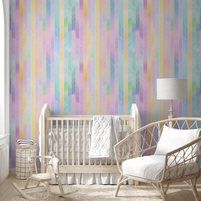 Papier Peint Bandes pastel Abstraites (Enfants)