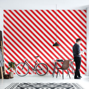 Papier Peint Barbershop Pole à rayures rouge et blanc