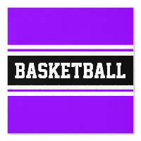 BASKETBALL amusant violet clair noir blanc rayures
