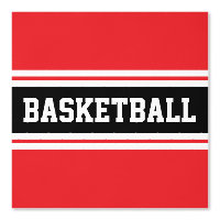 BASKETBALL Sportif Rouge clair Noir Blanc rayures