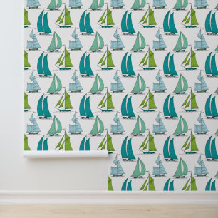 Papier Peint Bateaux À Voiles Sur Le Motif Aquatique