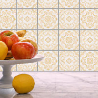 Bâton en mosaïque Motif en carreaux blanc jaune