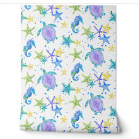 Beach Sea Turtle Aquarelle Starfish Seahorse Baby