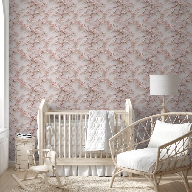 Papier Peint Beau Motif de fleurs de cerisiers (Enfants)