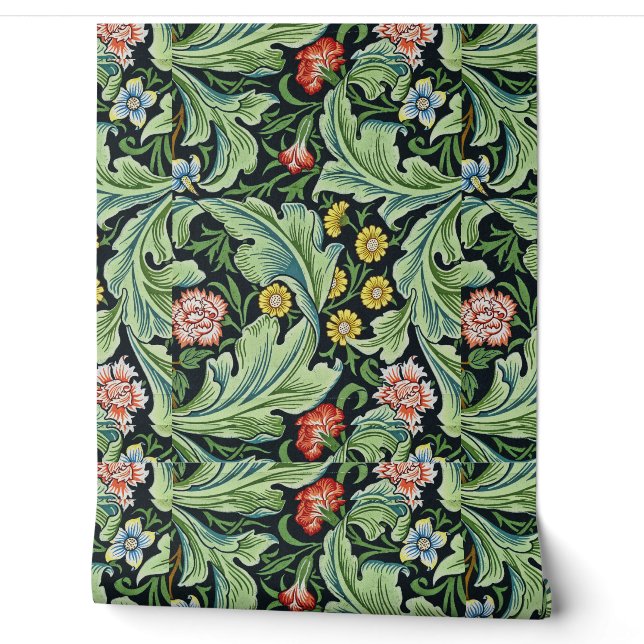 Papier Peint Beau motif Floral Vert Jaune Rouge Bleu (Déroulement)