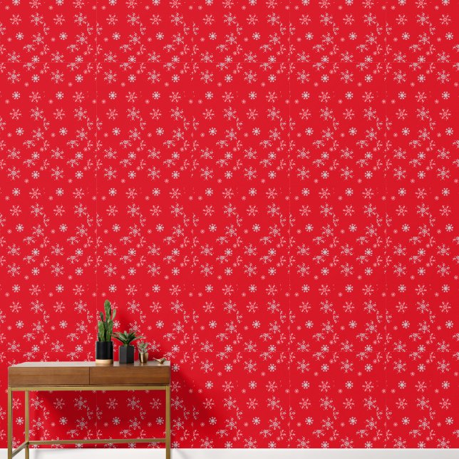 Papier Peint Beau rouge illustratif flocon rouge arrière-plan r (Couloir)
