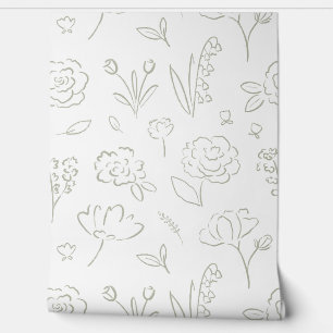 Papier Peint Bébé en fleurs