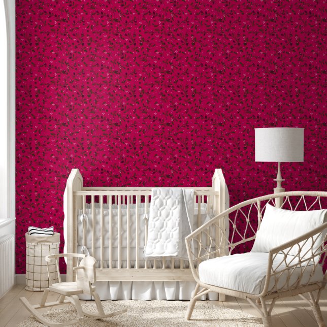 Papier Peint Belle Bourgogne Berries et vignes (Enfants)