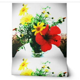Papier Peint Belle fleur vive éclatante art sa spéciale