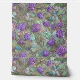 Papier Peint Belle fleurs violettes verdure belle nature