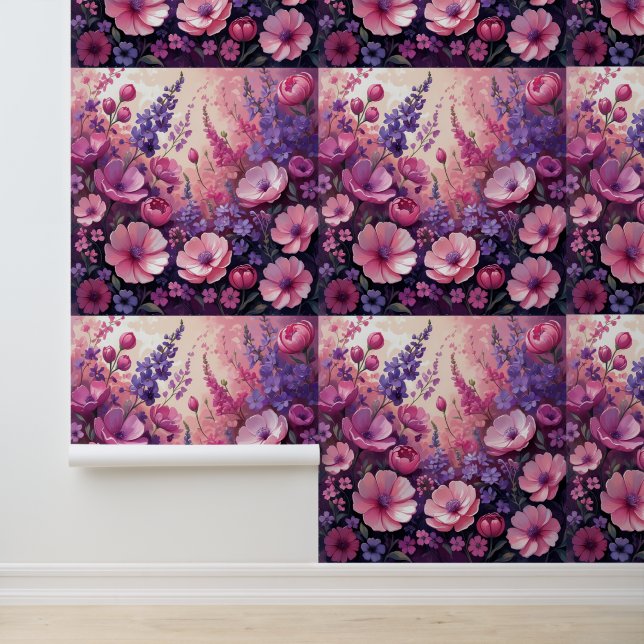 Papier Peint Belle tige et peaux en fleurs (Application)