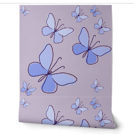 Papier Peint Beurre de papillon en bleu, Lavande