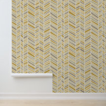 Beurre-écossais Jaune et Taupe Herringbone