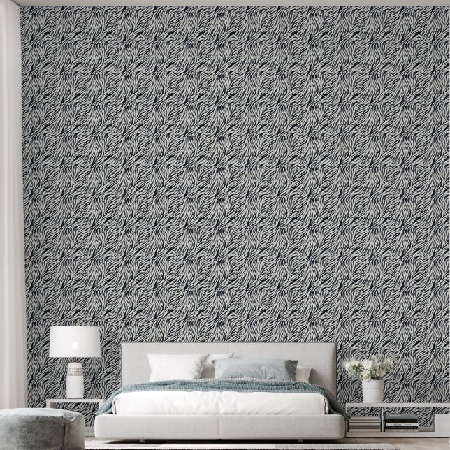 Papier Peint Black and White Zebra Print Pattern (Chambre à coucher)