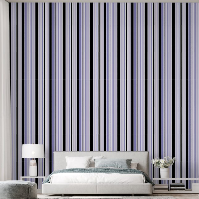 Papier Peint Blancs noirs, blancs et violets Lilac modernes (Chambre à coucher)