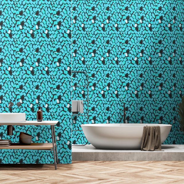 Papier peint bleu Avalanche (Salle de bain)