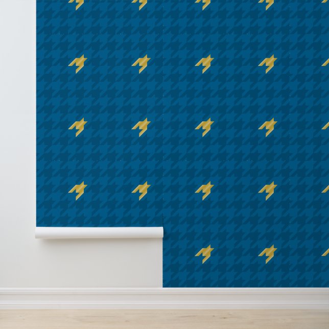 Papier Peint Bleu avec pied de fond d'accentuation or (Application)