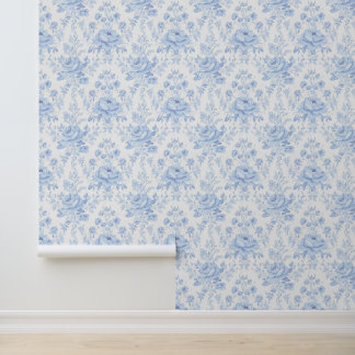 Papier Peint Bleu Chinoises Grand-mère côtière Floral