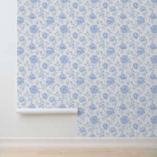 Papier Peint Bleu Chinoises Grand-mère côtière Floral