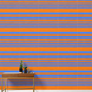 Papier Peint Bleu élégant et rayures orange