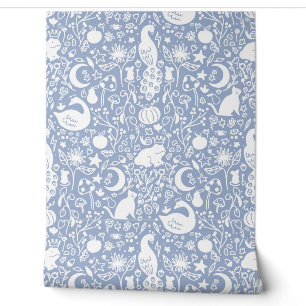 Papier Peint Bleu enchanté Magie Jardin Fairytale Fond d'écran