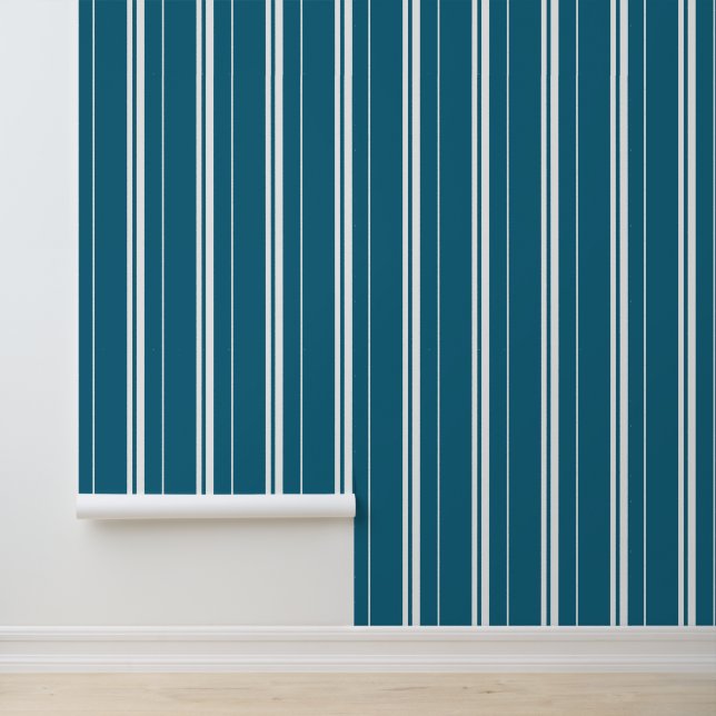 Papier Peint Bleu et blanc des bandes verticales (Application)