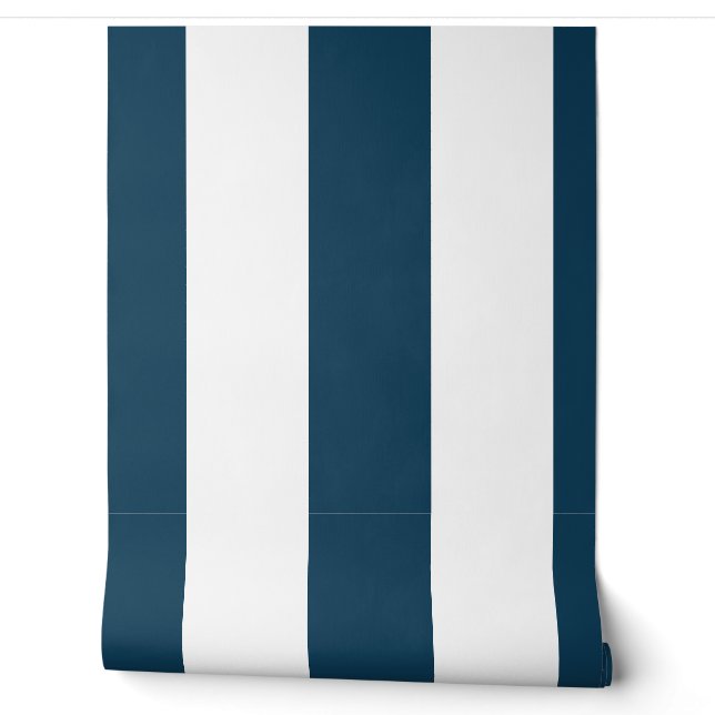 Papier Peint Bleu et blanc marine de 6 pouces (Déroulement)
