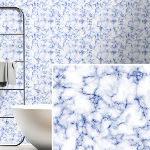 Papier Peint Bleu foncé sur marbre blanc