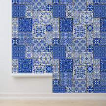 Bleu Méditerranéen & Blanc Azulejo Majolica Carrea
