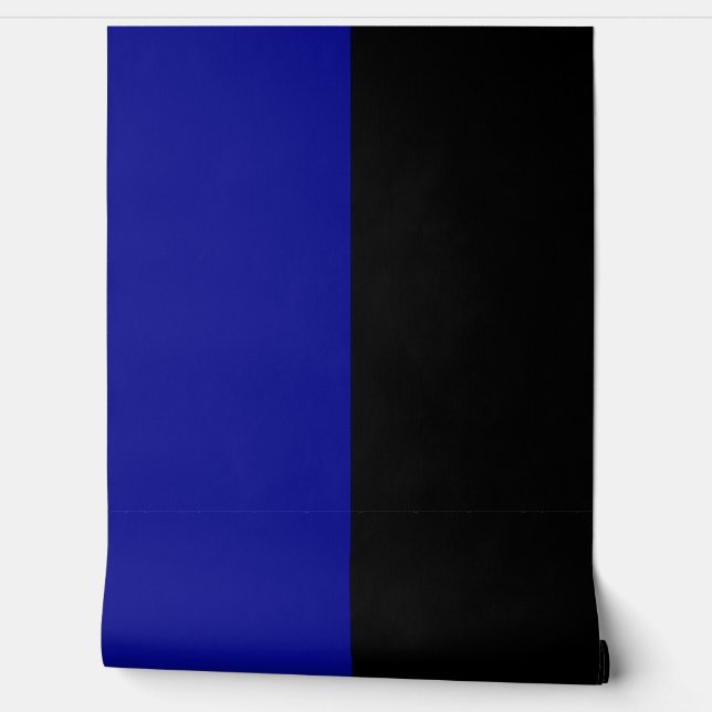 Papier Peint Bleu Noir Vertical Big Stripes Motif (Déroulement)