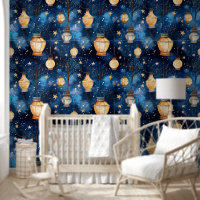 Bleu nuit lampes orange