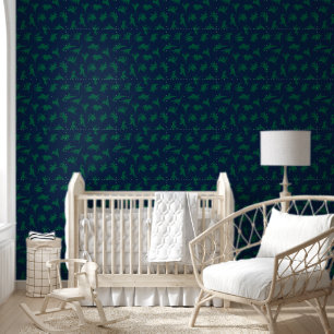 Papier Peint Bleu vert Dinosaure bébé Garçon Nourriture Peel & 