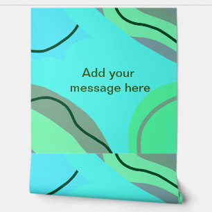 Papier Peint Bleu vert noir pastel abstrait ajouter nom texte d