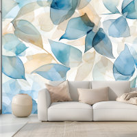 Bliss Botanique Bleu et Jaune Motif Floral