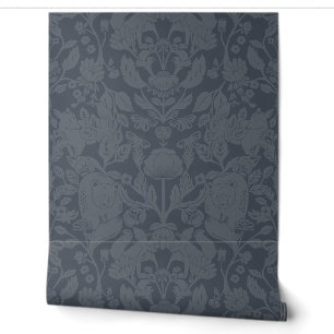 Papier Peint Bloc de bois bleu marine Imprimer Damas