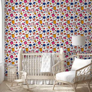 Papier Peint Blocs d'amusement coloré Enfants Motif Nursery Roo