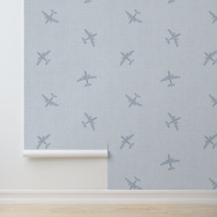 Papier Peint Blue Airplane Travel Baby Nursery