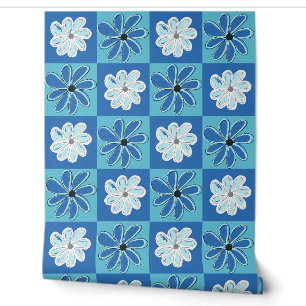 Papier Peint Blue Bloomed Lines - Ligne bleue Sang